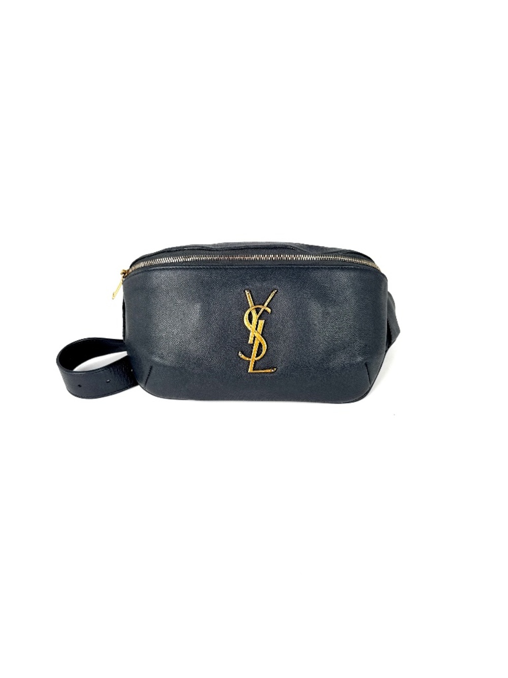 Saint Laurent YSL Cassandre Grain de Poudre 2019 Charcoal Leather Waist Belt Bag
